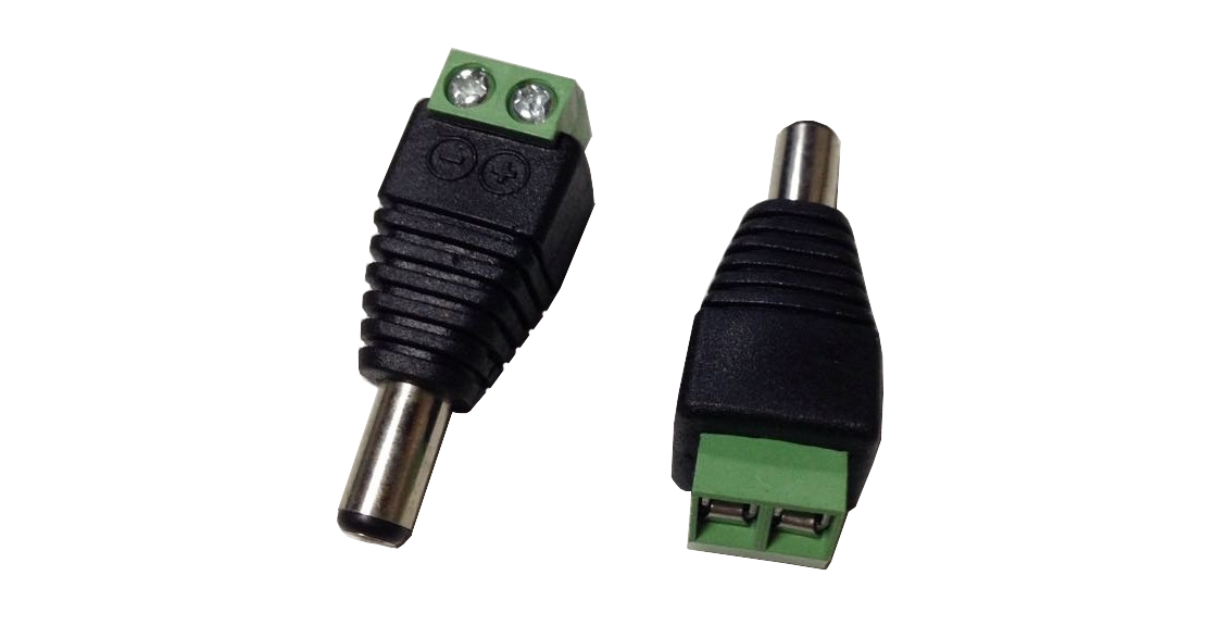 DC CONNECTOR MALE GREEN + 2 SCREWS - Com4Tech ISR