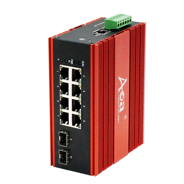 IMS3210 8T2S industrial managed switch with 8 RJ45 ports