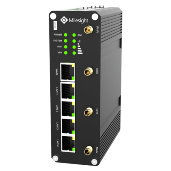 נתב סלולר תעשייתי רשת 4G LTE כולל WIFI ניתן לניהול ומאובטח Milesight UR35 L04EU W 2