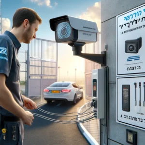 DALL·E 2024 05 17 00.36.14 A professional scene showing the installation of a Hikvision LPR (License Plate Recognition) camera suitable for opening gates. The scene includes a t DALL·E 2024 05 17 00.36.14 A professional scene showing the installation of a Hikvision LPR (License Plate Recognition) camera suitable for opening gates. The scene includes a t