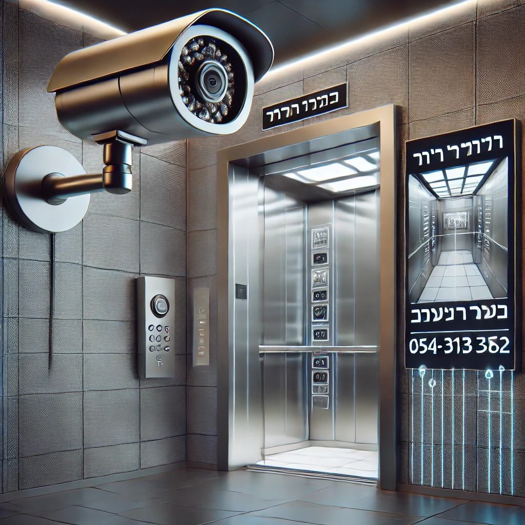 DALL·E 2024 11 30 13.19.53 A detailed and professional illustration showcasing the installation of security cameras inside an elevator. The scene features a sleek, modern elevat DALL·E 2024 11 30 13.19.53 A detailed and professional illustration showcasing the installation of security cameras inside an elevator. The scene features a sleek, modern elevat